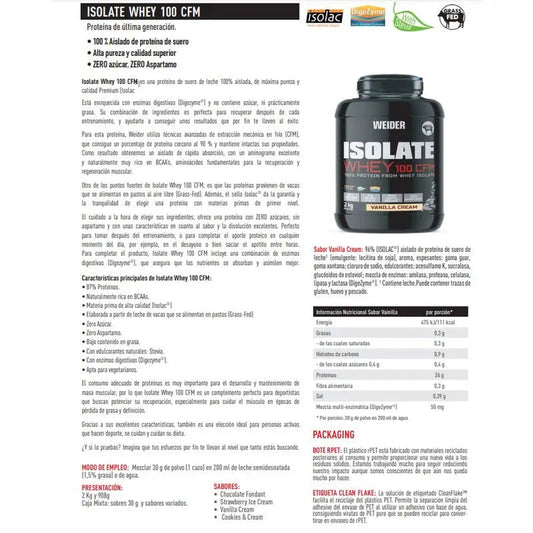 Weider Isolate Whey 100 CFM