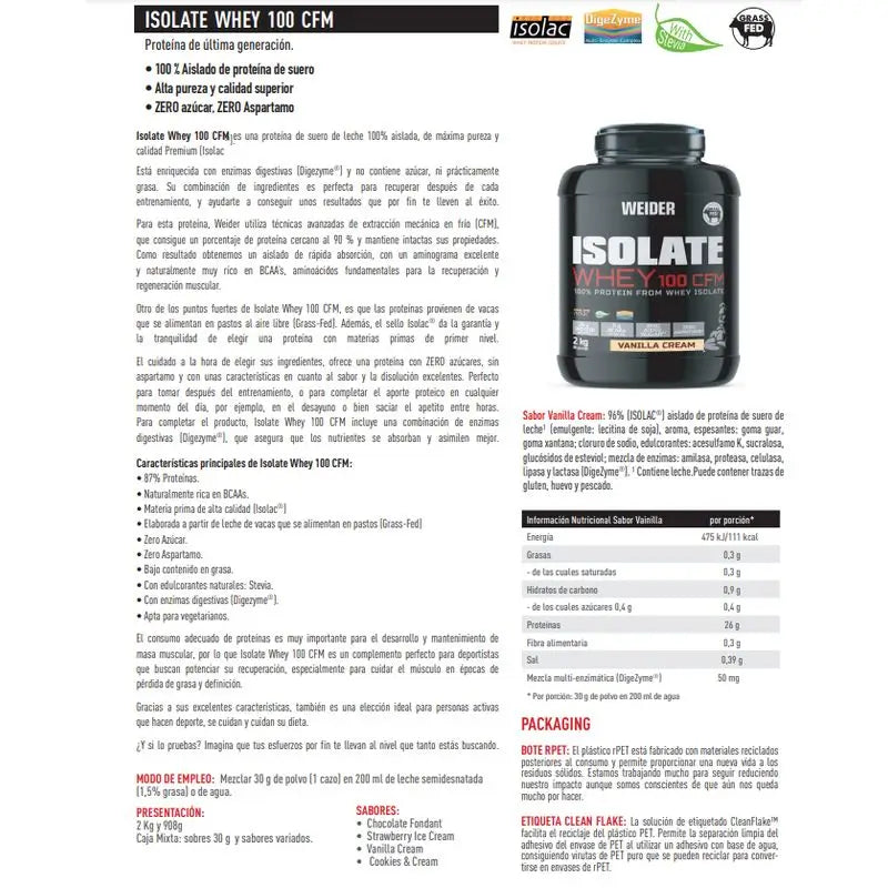 Weider Isolate Whey 100 CFM